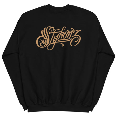 Women’s Graffiti Fleece Sweatshirt – Gold Scriptkonz | Hip - Hop Streetwear Sweatshirt - Stykonz Graffiti Streetwear